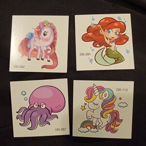 Colorful Cartoon Tattoo Set